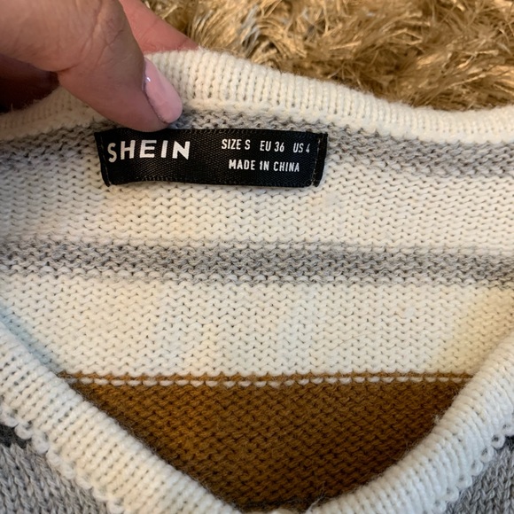 SHEIN V-Neck Striped Pattern Sweater - Picture 5 of 5